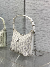 DIOR 26S MINI BAG 19 IN BEIGE OBLIQUE JACQUARD