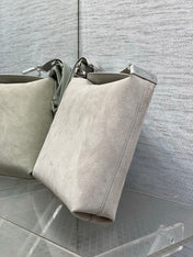 DIOR 26S MEDIUM BAG 31 IN GREY SUEDE