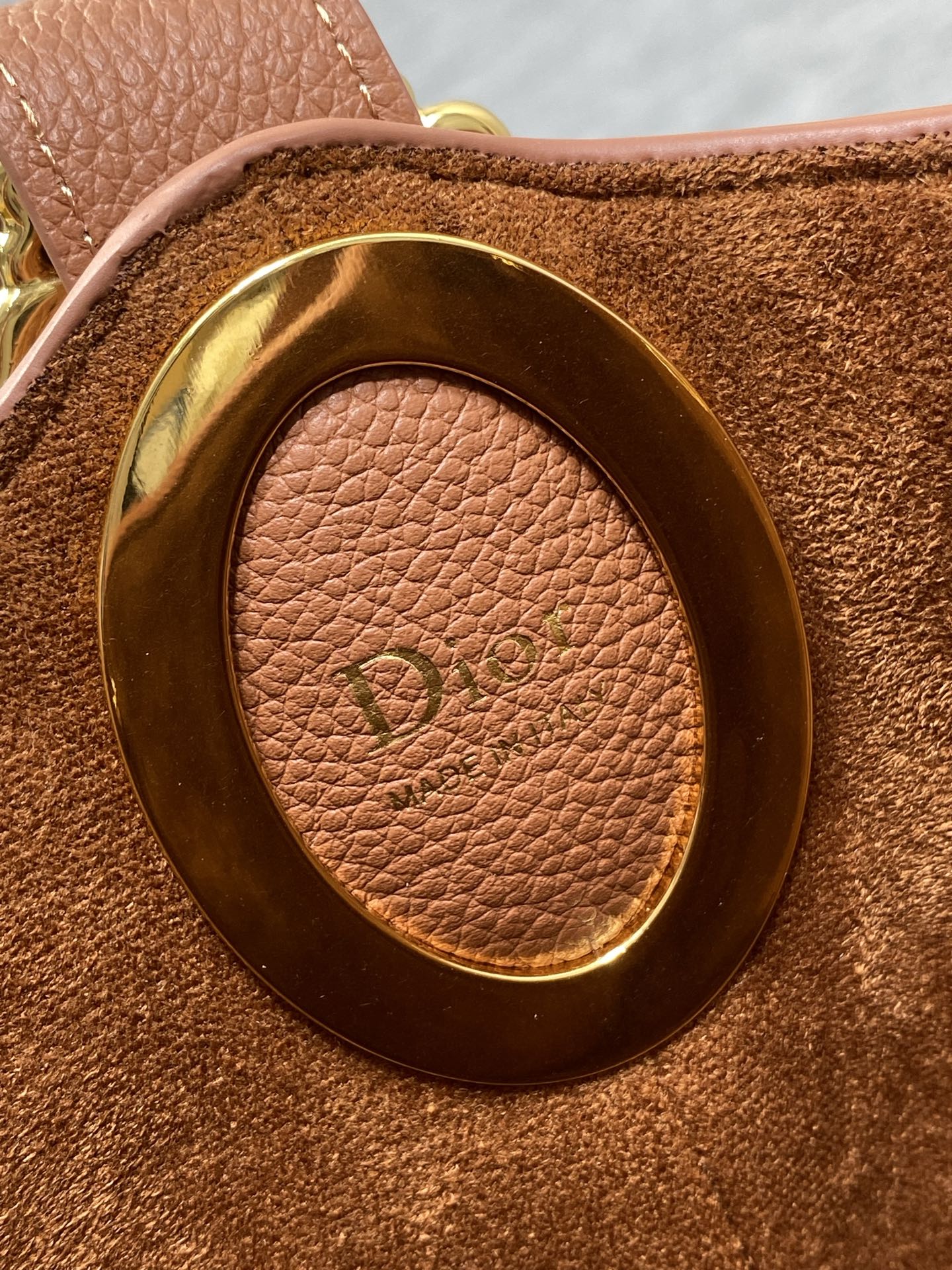 DIOR 26S MEDAILLON BUCKET BAG 26 IN LIGHT BROWN CALFSKIN