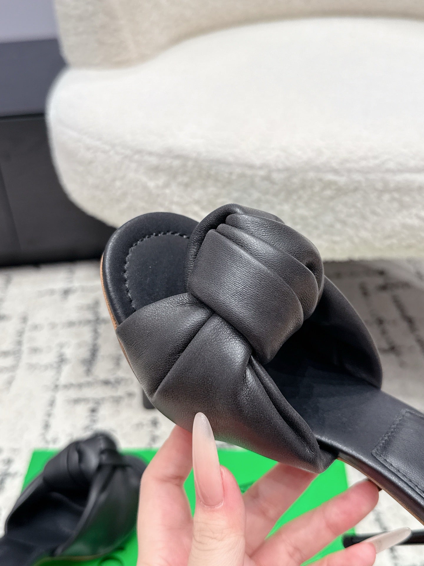 BOTTEGA VENETA 26S TWIST-STRAP HIGH-HEEL SANDALS 90 MM IN BLACK LAMBSKIN