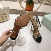AQUAZZURA 26S HEELED SANDALS 100 MM IN BLACK SUEDE STYLE 3