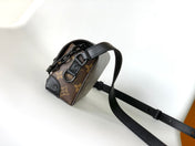 LV 25S STEAMER BAG 18 IN BROWN MONOGRAM MACASSAR CANVAS AND CALFSKIN