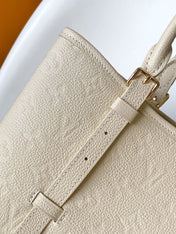 LV 25S BABYLONE TOTE GM BAG 37 IN CREAM CALFSKIN GOLD HARDWARE