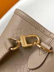 LV 25S BABYLONE TOTE GM BAG 37 IN TOURTERELLE GREY CALFSKIN GOLD HARDWARE