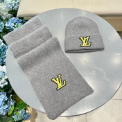 SET SCARF AND HAT IN LIGHT GRAY WOOL 406532