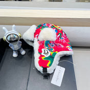 TRAPPER HAT IN COLORFUL VELVET AND RABBIT FUR 416387