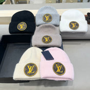 KNITTED BEANIE HAT IN LIGHT BEIGE WOOL AND RABBIT FUR 417756