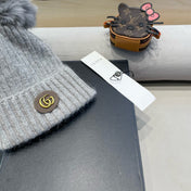 BEANIE HAT IN LIGHT GRAY WOOL 422455