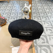 AUSTRALIAN BERET HAT IN BLACK WOOL FELT 431718