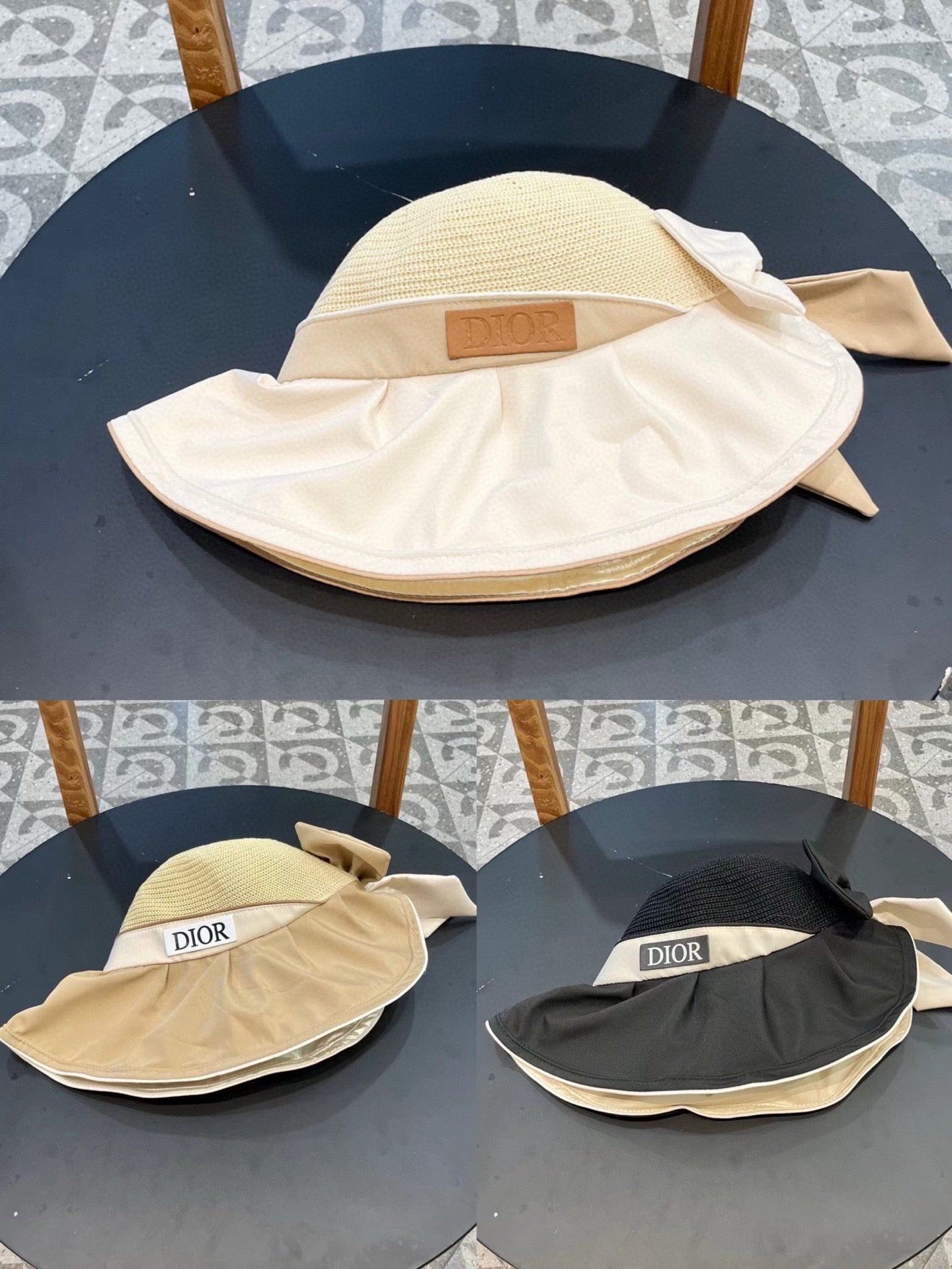 DIOR 26S MESH WIDE-BRIM HAT WITH BOW STYLE 34