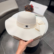 CELINE 26S STRAW WIDE BRIM HAT STYLE 75