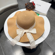 CELINE 26S STRAW WIDE BRIM HAT STYLE 74