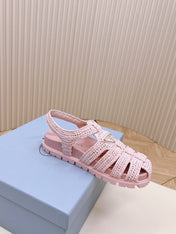 Monolith Crochet Cage Sandals 30 Pink