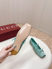 GG BALLET FLAT ARCTIC SILK