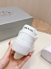 PRA LOGO OUTLET BASIC SNEAKERS WHITE CALFSKIN