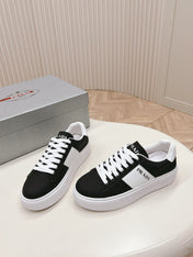 PRA LEATHER LOGO OUTLET SNEAKERS BLACK CALFSKIN