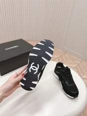 TRAINERS IN BLACK SUEDE AND CALFSKIN