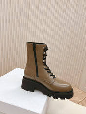 TRIOMPHE RANGERS MID LACE-UP BOOT IN CHOCOLATE BROWN CALFSKIN