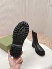 GG CLASSIC MARTIN BOOTS IN BLACK IMPORTED CALFSKIN