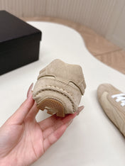 PRADA 26S SNEAKERS IN LIGHT BROWN QUILTED NYLON AND SUEDE
