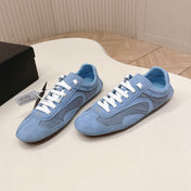 PRADA 26S SNEAKERS IN BLUE QUILTED NYLON AND SUEDE