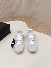 PRADA 26S CLASSIC SNEAKERS IN LIGHT GREY SUEDE AND MESH