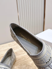 DIOR 26S GRANVILLE ESPADRILLE IN LIGHT GREY DIOR OBLIQUE EMBROIDERED COTTON