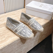 DIOR 26S GRANVILLE ESPADRILLE IN LIGHT GREY DIOR OBLIQUE EMBROIDERED COTTON