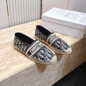 DIOR 26S GRANVILLE ESPADRILLE IN DEEP BLUE DIOR OBLIQUE EMBROIDERED COTTON