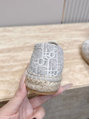 DIOR 26S SIROCO ESPADRILLE IN GREY AND WHITE DIOR OBLIQUE CANVAS
