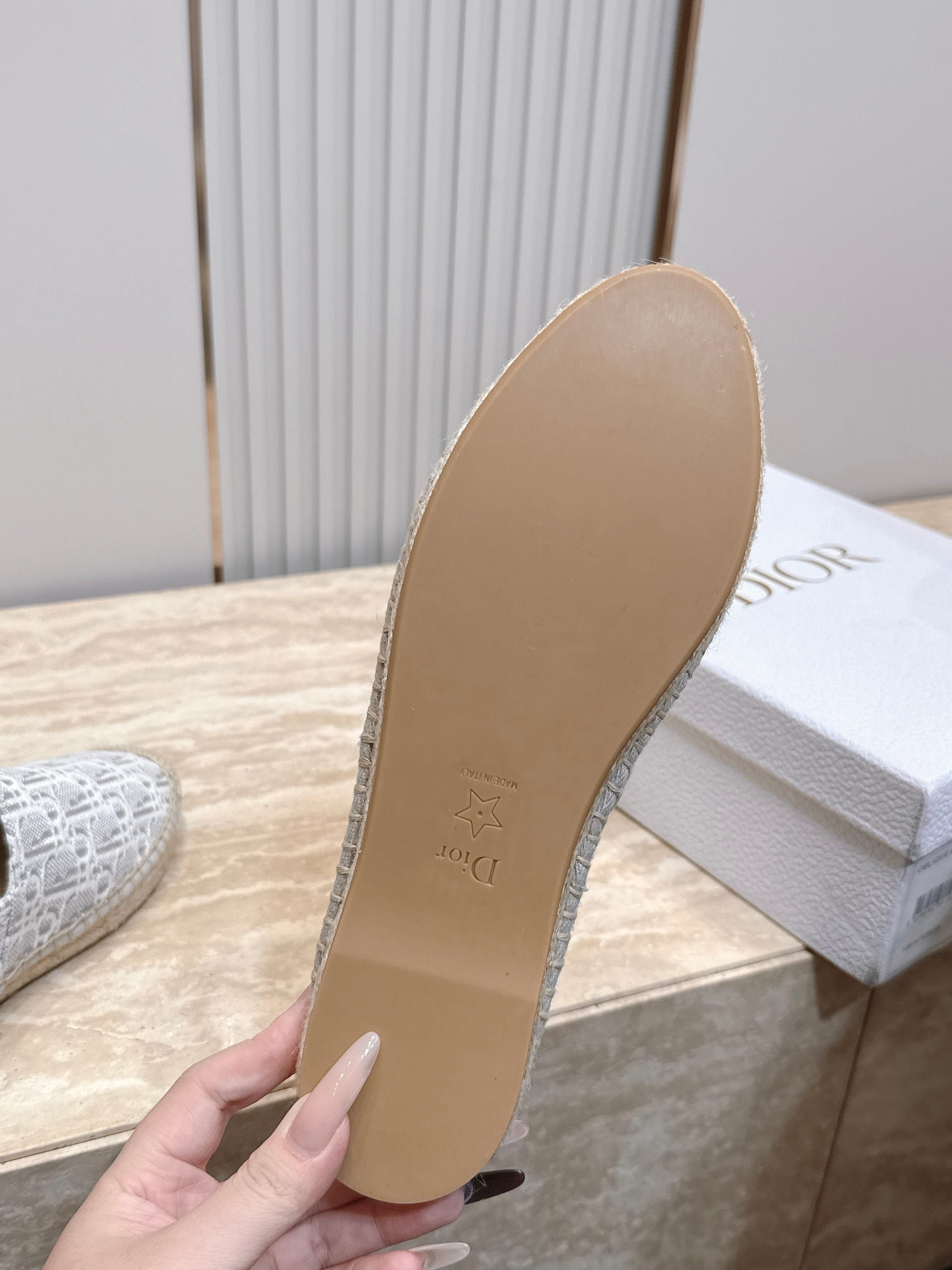 DIOR 26S SIROCO ESPADRILLE IN GREY AND WHITE DIOR OBLIQUE CANVAS
