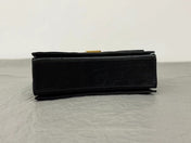 CRUSH SMALL CHAIN BAG 25 IN BLACK QUILTED CRUSHED CALFSKIN GOLD HARDWARE