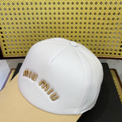 MM BASEBALL CAP IN WHITE MIX BEIGE FABRIC WITH LOGO EMBROIDERY