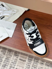 FENDI MATCH IN WHITE MIX BLACK AND BROWN CALFSKIN