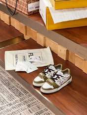 FENDI MATCH IN WHITE MIX OLIVE CALFSKIN