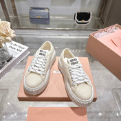 MIUMIU 26S SNEAKER 45MM IN LIGHT BEIGE MESH FABRIC
