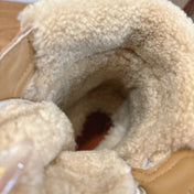 HM 26S FUR-LINED HIGH TOP SNEAKERS IN BROWN SUEDE