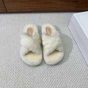 CELINE 26S CROSS-STRAP SANDALS IN WHITE WOOL
