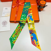 HERMES 25S SILK NECKERCHIEF 86 IN SILK 714355