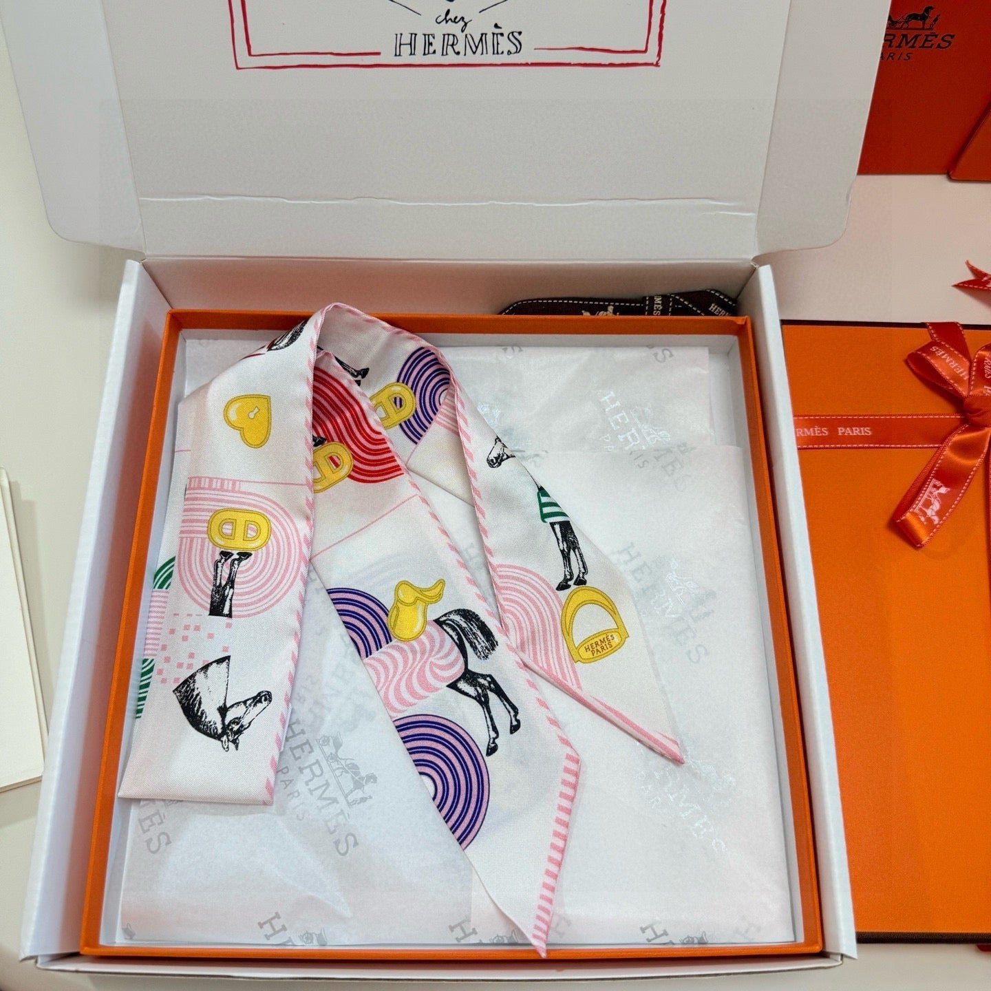 HERMES 25S SCARF TWILLY 86 IN SILK 987341