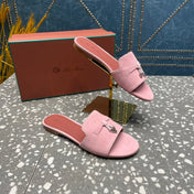 Summer Charms Sandals in Pink Suede Maroon Lambskin