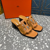 IZZY 50 MM SANDAL IN BRONZE BROWN SHEEPSKIN