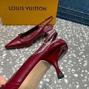 HIGH HEEL 55 MM SLINGBACKS IN JAM RED SHEEPSKIN