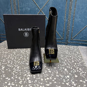 BALMAIN 26S BOOTS 65 MM IN BLACK CALFSKIN