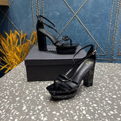 BALMAIN 26S HIGH-HEELED SANDALS 105 MM IN BLACK CALFSKIN STYLE 8