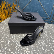 BALMAIN 26S HIGH-HEELED SANDALS 95 MM IN BLACK CALFSKIN STYLE 3