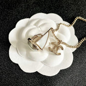 CHANEL 26S DOUBLE C LOGO SAILBOAT PENDANT NECKLACE WITH PEARL IN GOLD METAL 630060