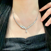 CHANEL 26S CRYSTAL STAR CHARM NECKLACE IN ROSE SILVER  METAL 631897