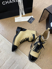 ALPHABET MARTIN BOOTS IN FLAX YELLOW LAMBSKIN