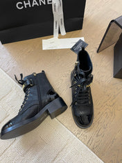 ALPHABET MARTIN BOOTS IN BLACK LAMBSKIN